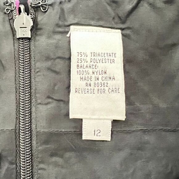 Niteline By Nahdree Vtg Black/Purple Beaded Cocktail Dress Size 12 - Picture 7 of 8